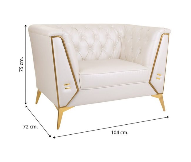 Sillón tapizado Blanco
