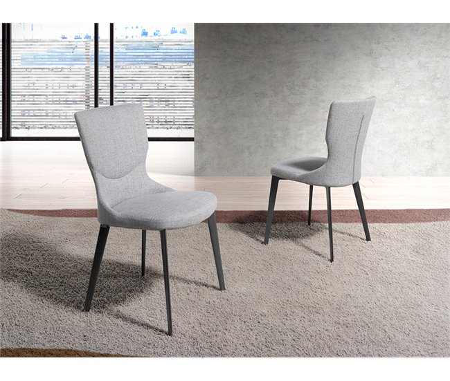 ANGEL CERDA Silla tela gris Gris