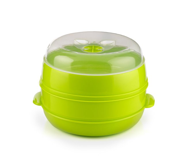 Vaporera Doble para Microondas IG814038 Verde