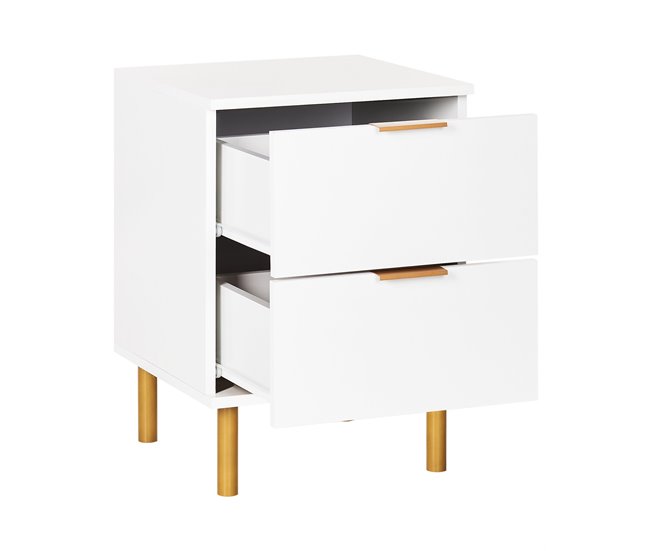 Beliani Mesita de noche WALPOLE 41 Blanco