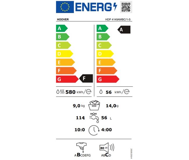 Lavadora - Secadora HOOVER HDP 4149AMBC/1-S 14kg - 9kg 1400 RPM Blanco