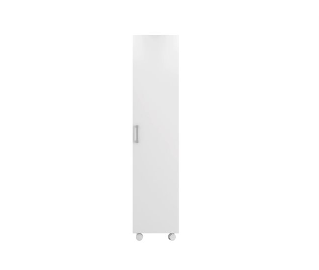 Armario Multiusos o escobero una Puerta y Ruedas - Buyqualia 41 Blanco