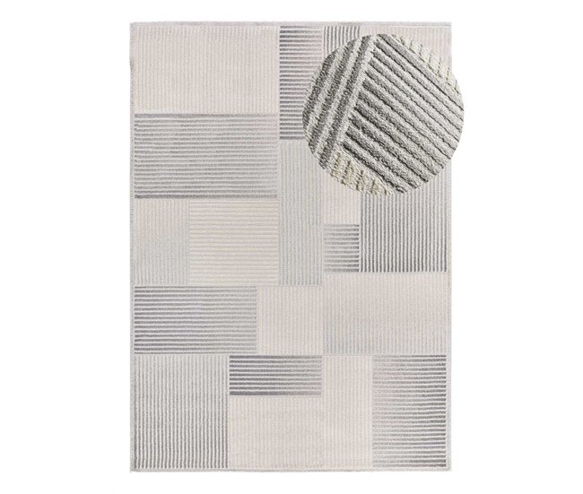 Alfombra geométrica con relieve BARESA - ATTICGO 133x190 Gris