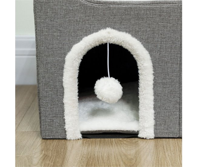 Casa para Gatos MDF, Sisal PawHut Gris