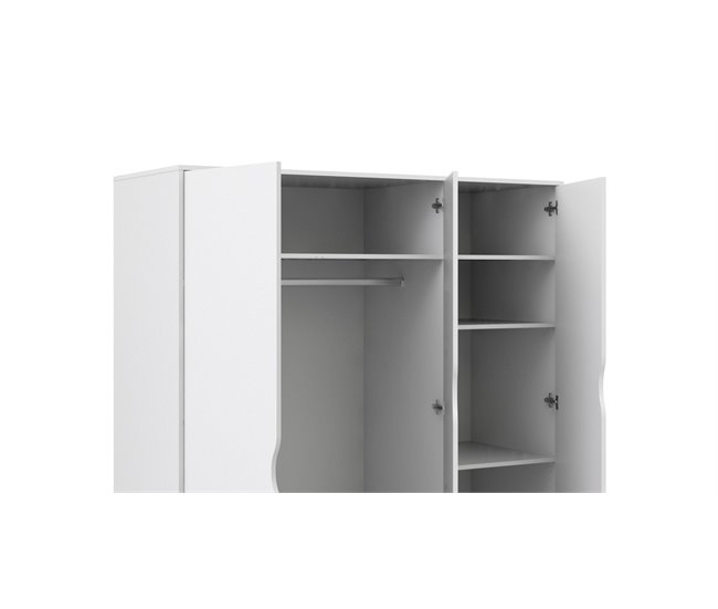 Armario DELTA puertas batientes y 3 cajones 147x200cm blanco Blanco