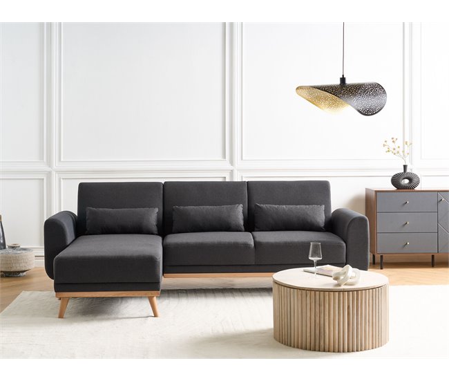 Beliani Sofá esquinero Poliéster OLLSTA Beige