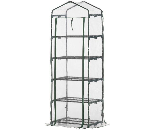 Invernadero de Jardín Acero, PVC Outsunny Transparente