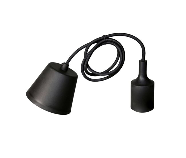 Pack 2 Pendel Cordon Silicona para Bombilla E27 Negro