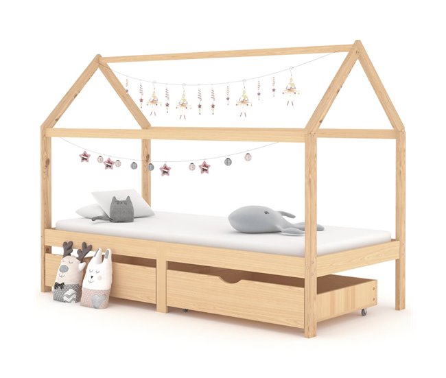 Estructura De Cama Infantil 206x97 Marron