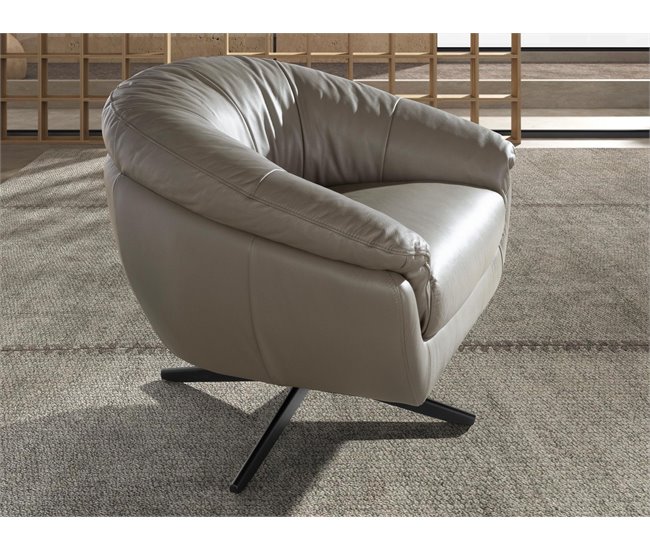 ANGEL CERDA Sillón giratorio piel gris Gris