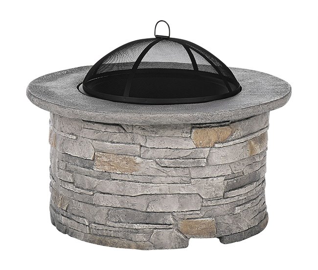 Beliani Fogón de madera TAMBORA Gris Claro