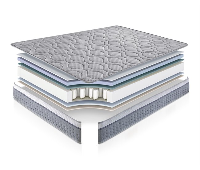 Colchón BOOMER CONFORT 135x190cm de muelles ensacados SOMNALIS Blanco