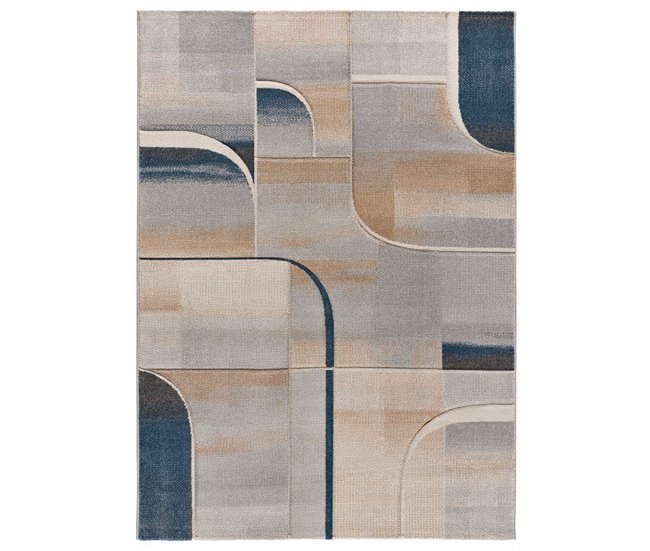 Alfombra abstracta con trazos geométricos MEDEL - ATTICGO 160x230 Azul
