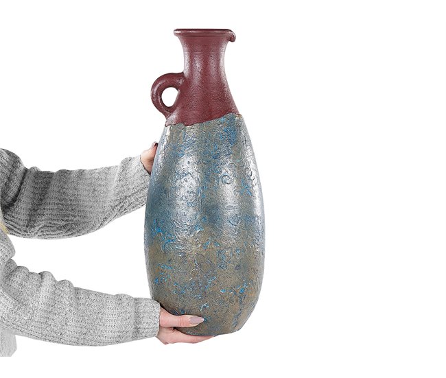 Beliani Jarrón decorativo VELIA Azul