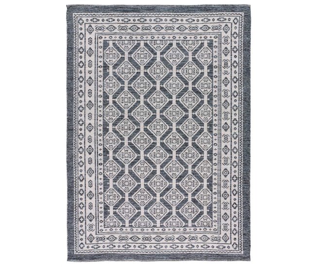 Alfombra étnica kilim con flecos CHANDIA - ATTICGO 160x230 Azul