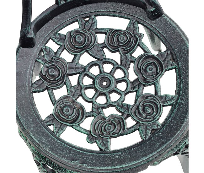 [casa.pro] Set bistro aluminio fundido mesa + 2 sillas Blanco