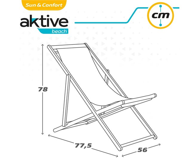 Tumbona plegable de madera Aktive Azul