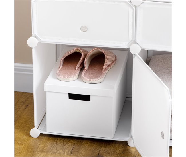 Armario Modular Plástico PP HOMCOM, hogar - muebles de recibidor 75 Blanco