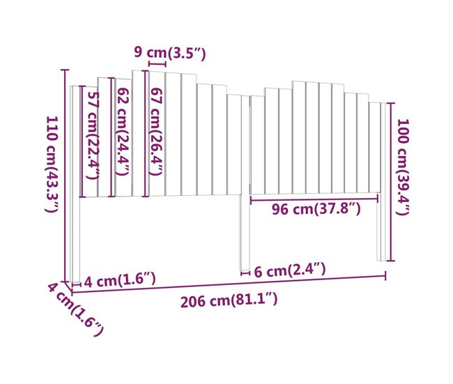 Cabecero cama - Mueble cabecero 206 Negro