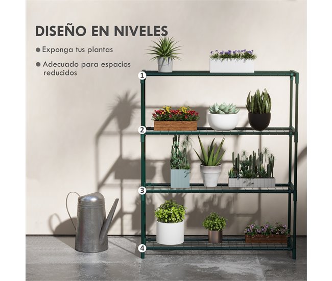 Estantería para Plantas Acero Outsunny Verde