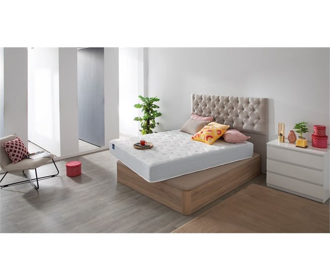 Colchón PEGASUS 8K BULTEX de material celular + canapé gratis Pikolin color blanco 