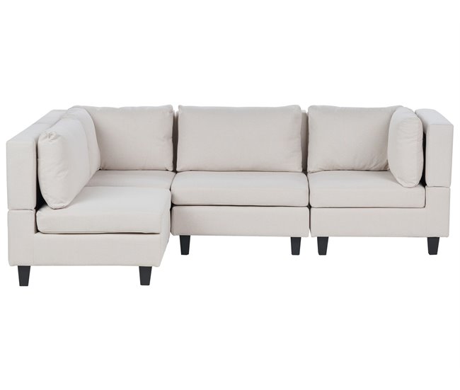 Beliani Sofá esquinero Poliéster UNSTAD Beige