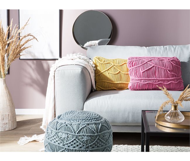 Beliani Cojín decorativo KIRIS Mostaza