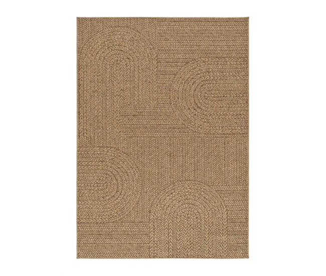 Alfombra exterior/interior geométrica efecto yute ACRA - ATTICGO 80x150 Natural