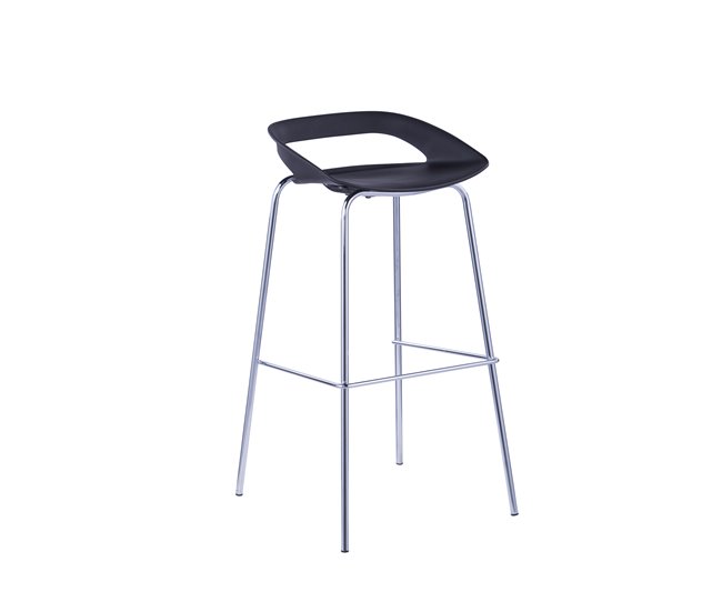 Taburete alto STAR fijo 86,5 cm de alto Negro