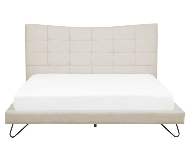 Beliani Cama con somier Poliéster LANNION 183x223 Beige
