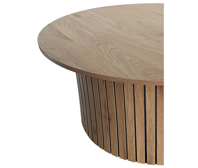 Mesa de centro redonda color roble KATE Madera