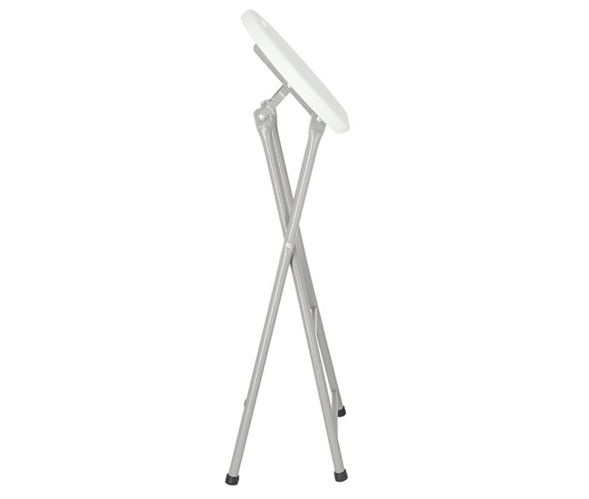 Acomoda Textil – Taburete Alto de Coctel Portátil para Jardín. Blanco