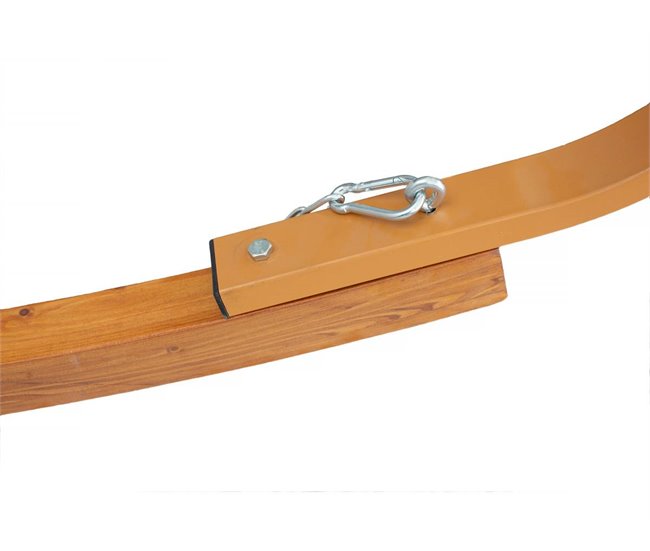 Hamaca de madera "Dallas XL" - Con toldo Crema