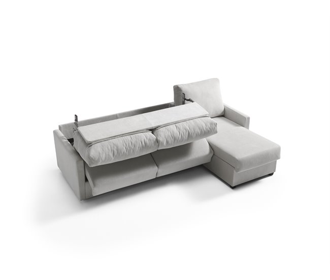 Chaise longue con cama AVA reversible 3 plazas gris Gris