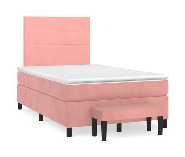Cama box spring 120x200 Rosa
