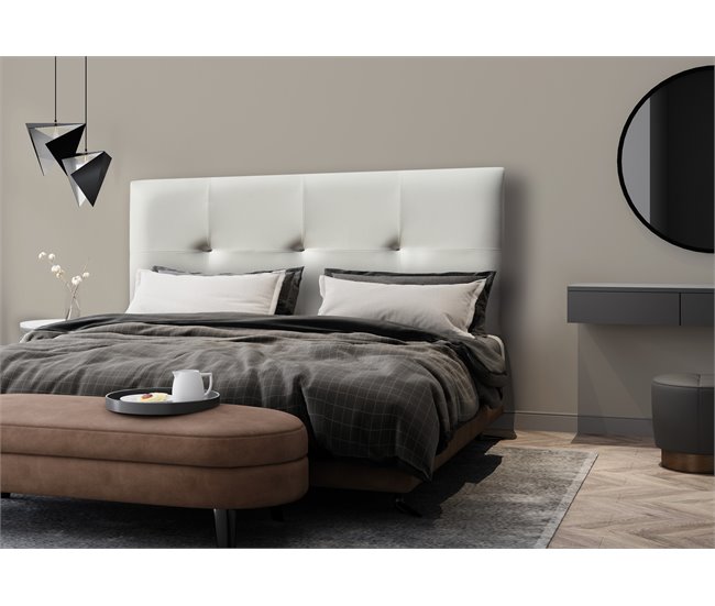 Cabecero MIRO de tela 160x117cm Blanco