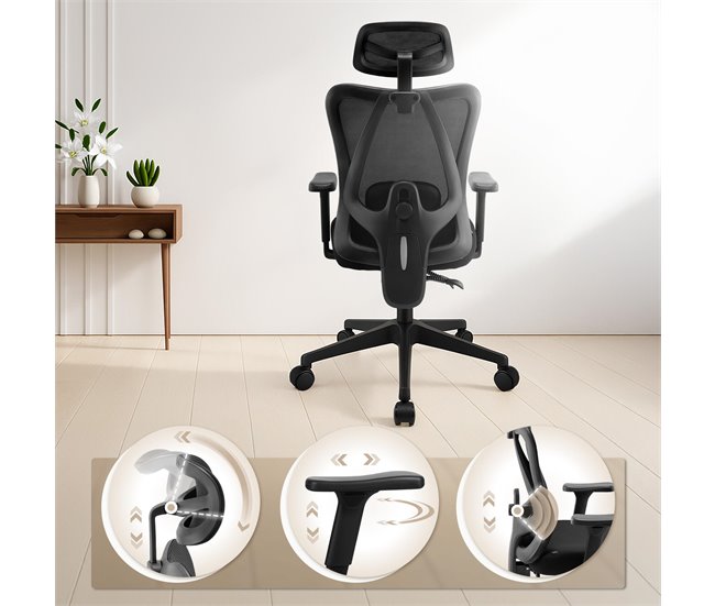 Silla de oficina - Elisha - Tela Negro