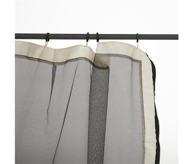 4 Paneles Laterales de Mosquitera para Carpa Poliéster, Nylon 335x0 Negro
