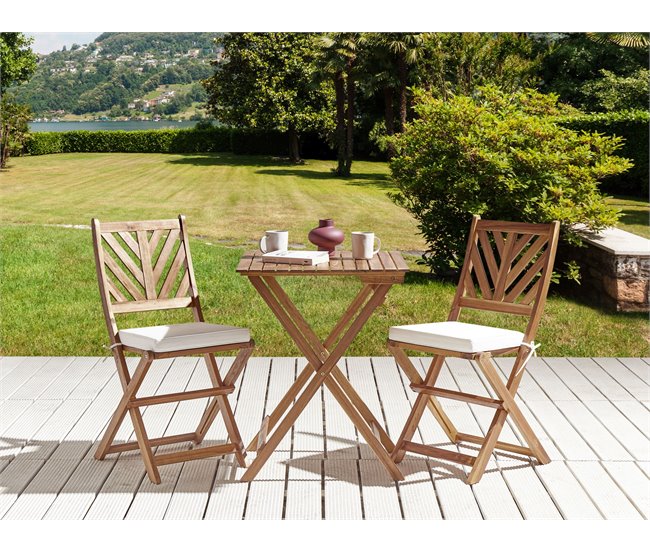 Beliani Cojín de asiento TERNI Blanco/ Beige