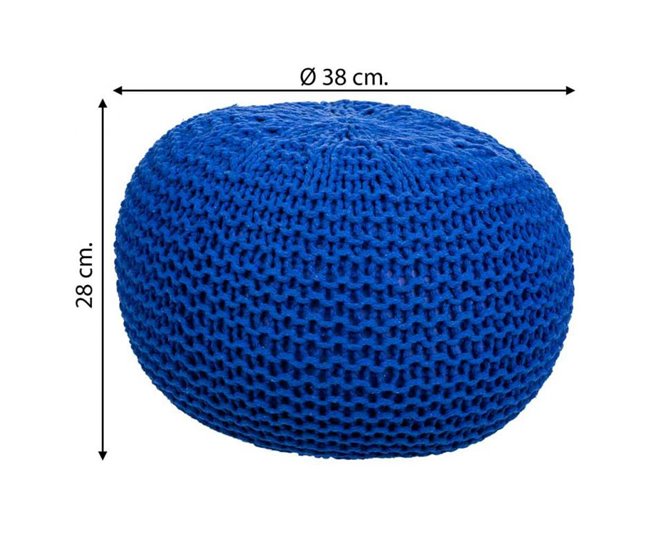 Puff de algodón trenzado Azul