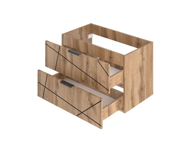 Conjunto de muebles con lavabo individual y columna Teren 80 Madera