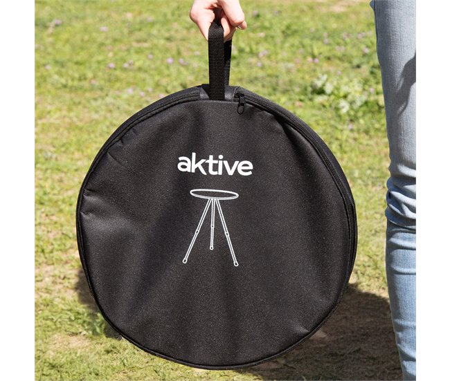 Aktive mesa plegable de camping redonda ligera y compacta Negro