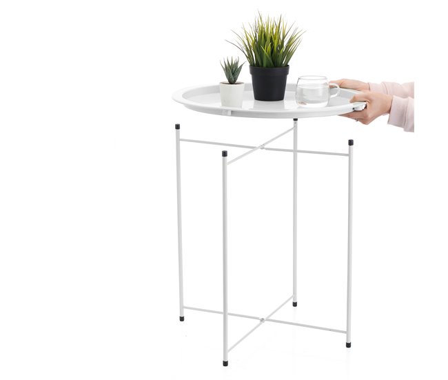 Mini mesa TRAY 50x47cm Blanco