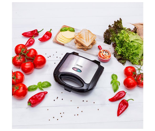 Sandwichera Mesko MS3080 Negro/ Gris