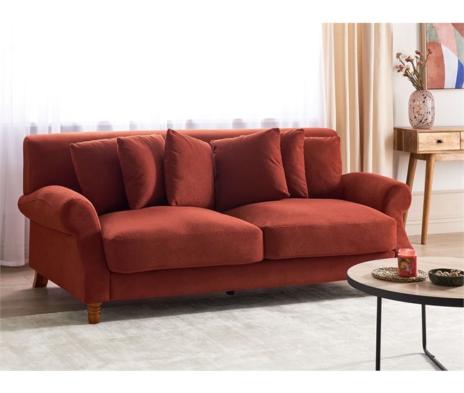 Beliani Sofá de 2 plazas Poliéster EIKE Beige