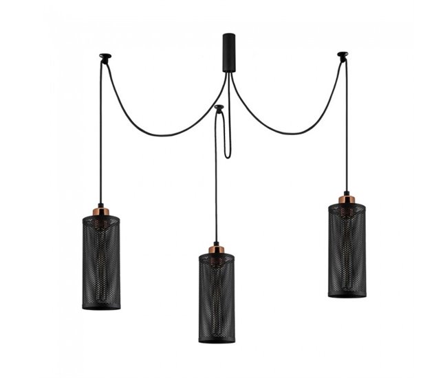 Lámpara colgante Marismo (3 luces) Metal Moderno Negro