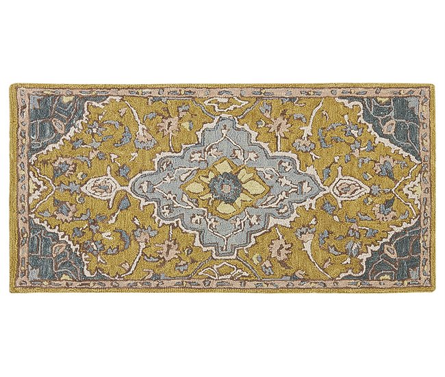 Beliani Alfombra de pelo corto MUCUR 80x150 Mostaza