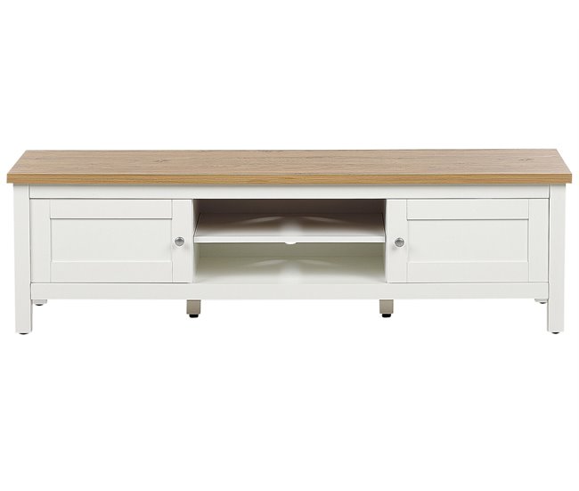Beliani Mueble TV ATOCA Blanco/ Beige