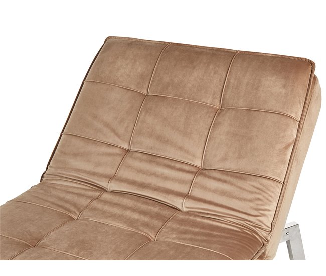 Beliani Chaise longue Terciopelo LOIRET Marron Claro