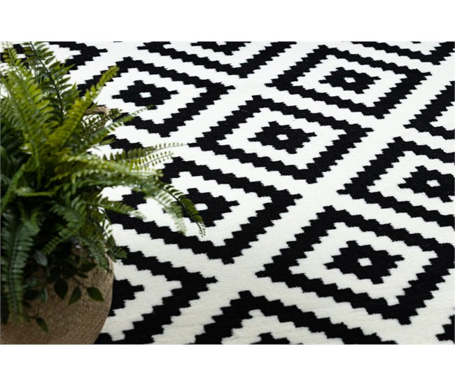 Alfombra BCF Morad RUTA diamantes geométrico 140x200 Negro